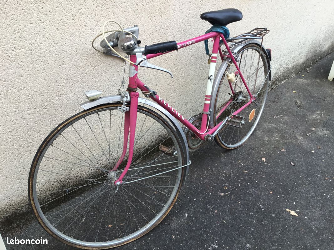 Vélo De Course Vintage Mercier – Homme – Cadre Acier Rose 57cm – 10 Vitesses