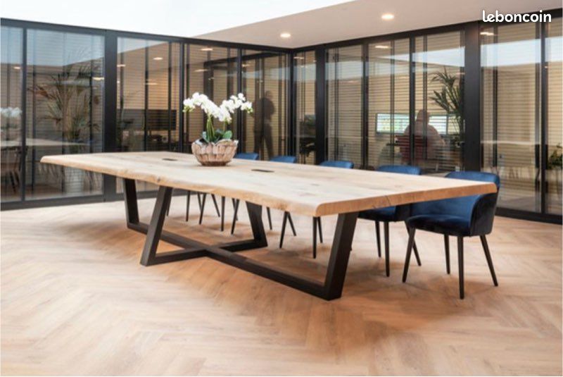 Table de Réunion Bureau de Travail Bois Massif Sur Mesure (image 5)