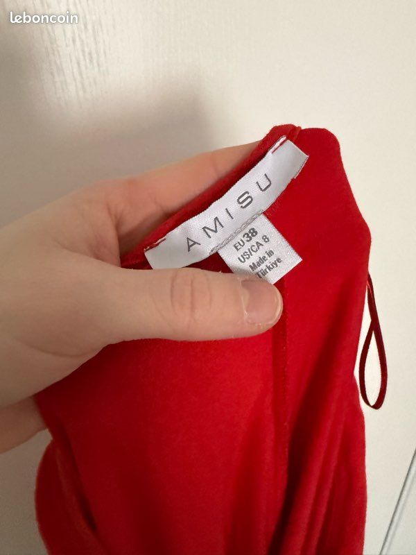 Robe Moulante AMISU Grise Taille 34 - Longue - Très Bon état - Occasion