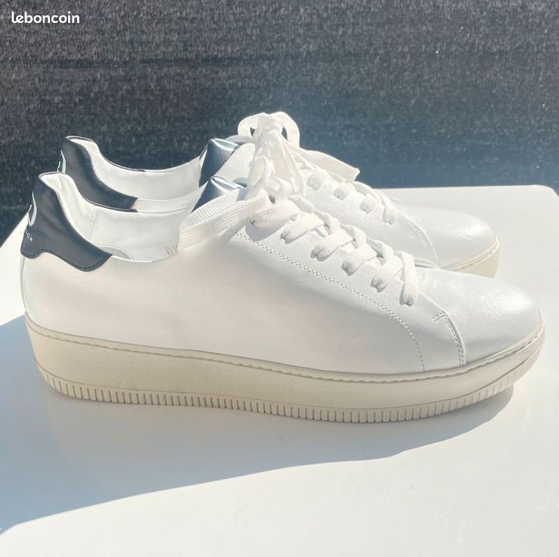 Sneakers en cuir blanc (image 4)