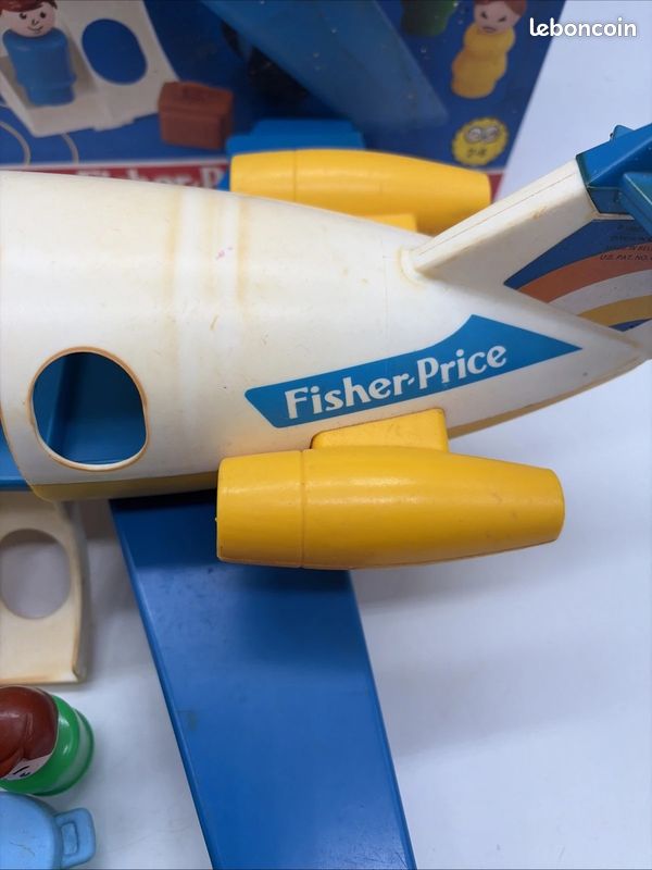 Avion Fisher-Price Vintage Boîte Personnages Little People Aile Réparable (image 5)