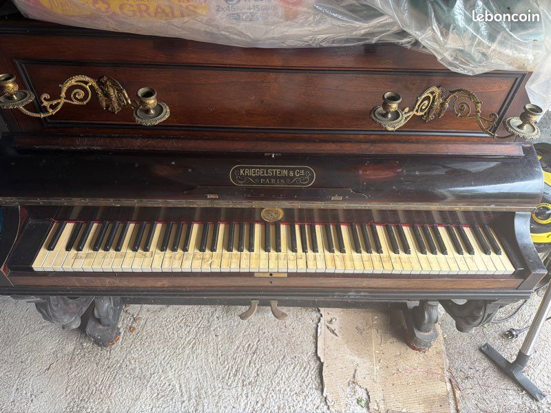 Piano ancien Kriegelstein & Cie Paris – À restaurer (image 4)