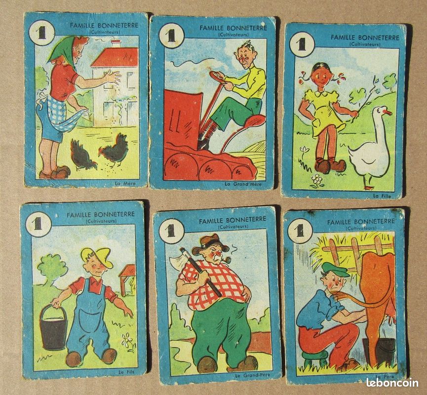 Vintage Jeu de 7 Familles par Éditions Dusserre - Cartes à