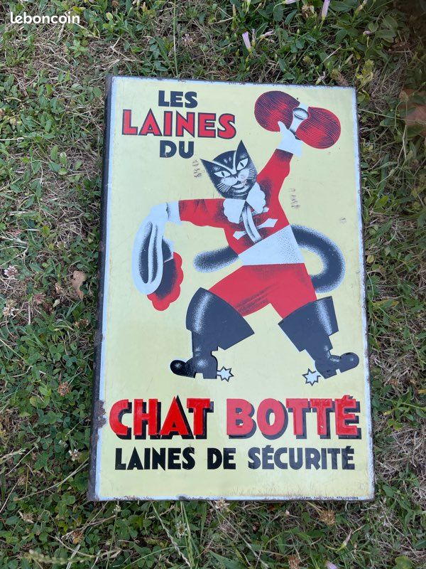 Plaque humoristique émaillée bombée 6x10cm : CHAT TRÉS ÉNERVÉ