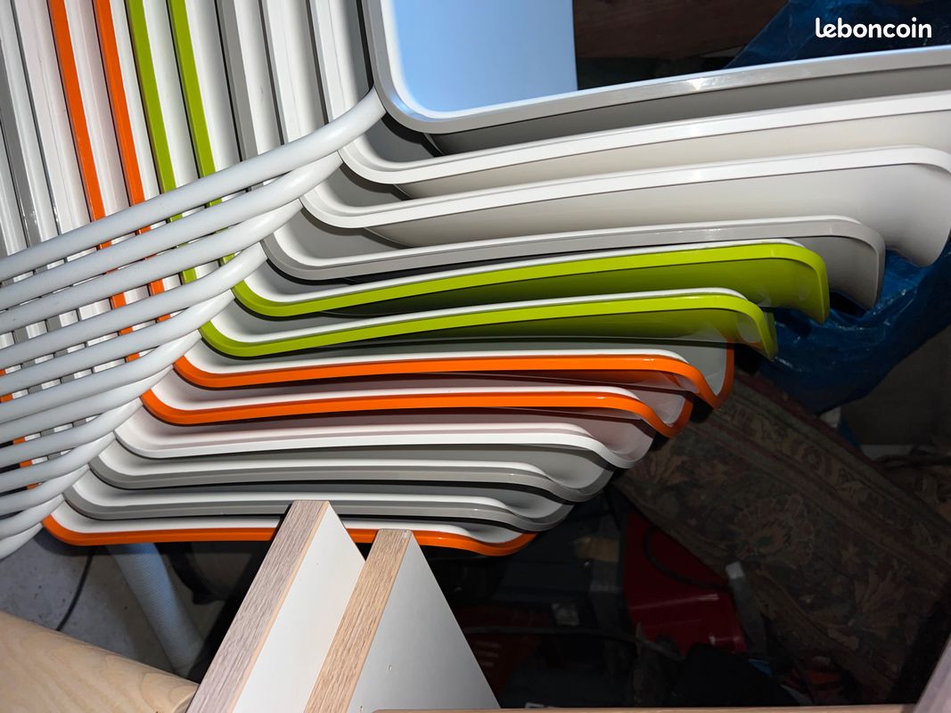 4 Chaises design PEDRALI modèle TWEET empilable orange vert gris (image 6)