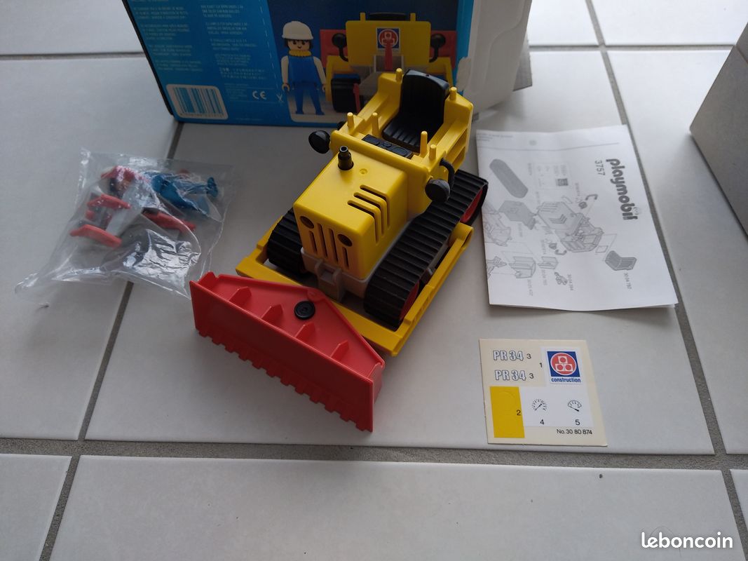 PLAYMOBIL Vintage 3757 Chantier 1988 - Conducteur Bull Chenilles - Lot City Life