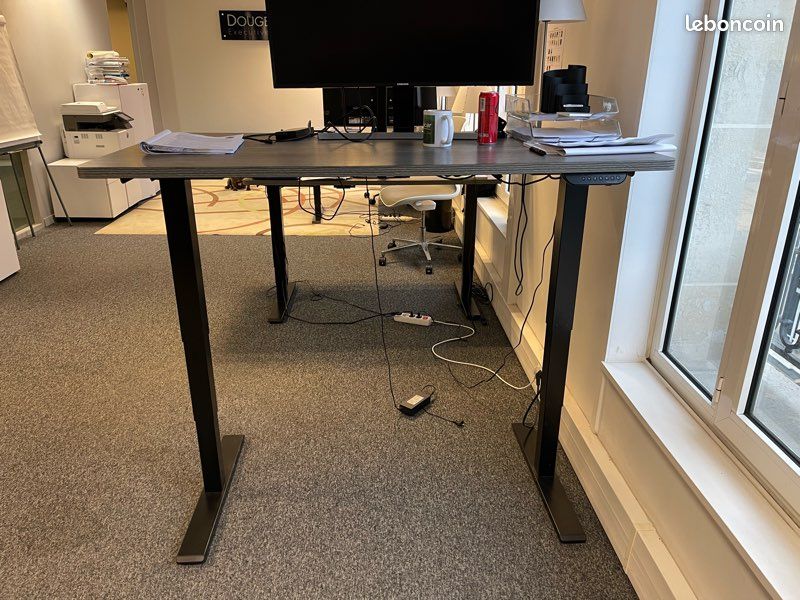FLEXISPOT EB2 Bureau Assis Debout avec Plateau 180x80cm Bureau Réglable Électrique en Hauteur à 2 Moteurs Équipé du Système Anticollision, Panneau Smart pour Mémoire(Plateau Érable+Cadre Noir