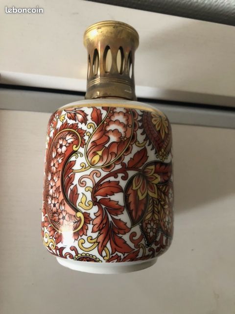 LAMPE BERGER ANCIENNE SPLENDIDE DECOR DORE ET ROUGE