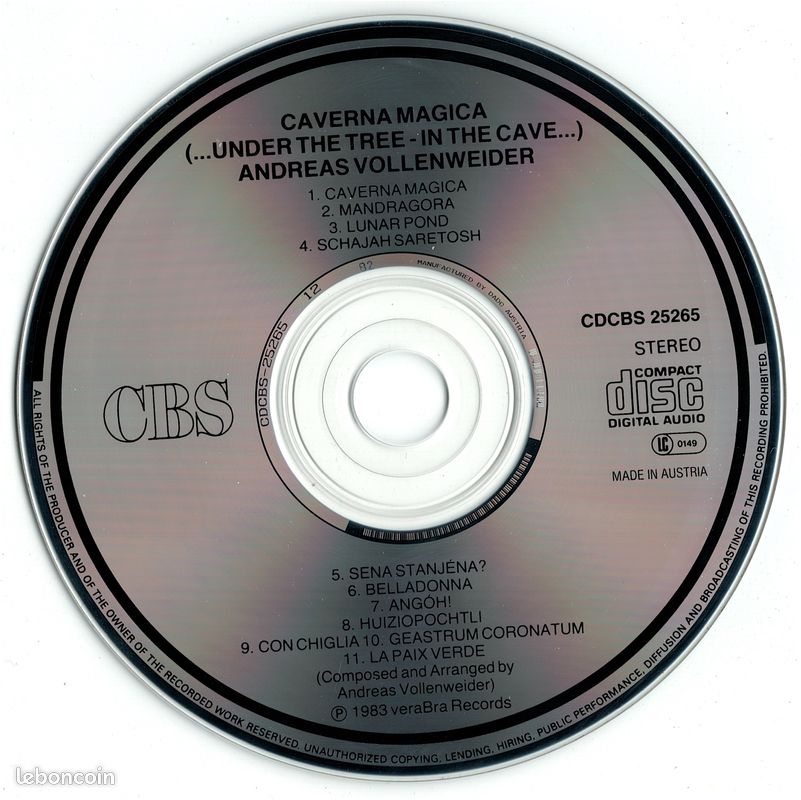 Andreas Vollenweider CD Caverna Magica (image 3)