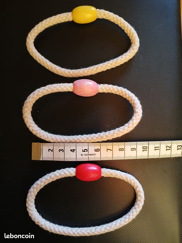 Lot de 3 bracelets de corde avec perle en bois (image 9)