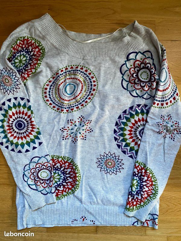 Pull Femme Desigual Mélange Laine Acrylique - Taille M - Très Bon État