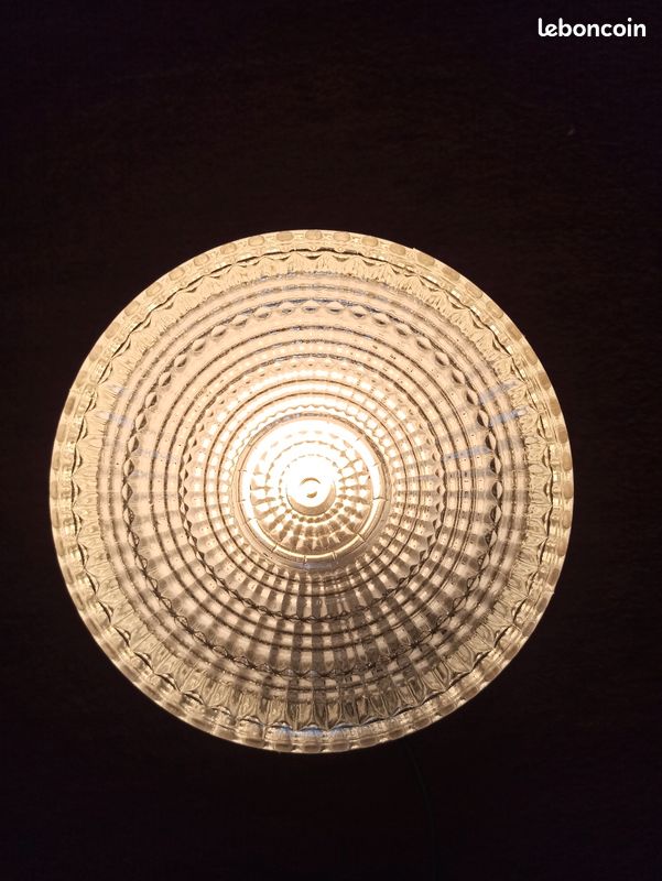 Magnifique lampe à poser type holophane - lampe à poser vintage - lampe prismatique (image 8)