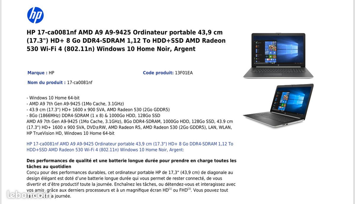 Ordinateur HP 17-ca0081nf (image 8)
