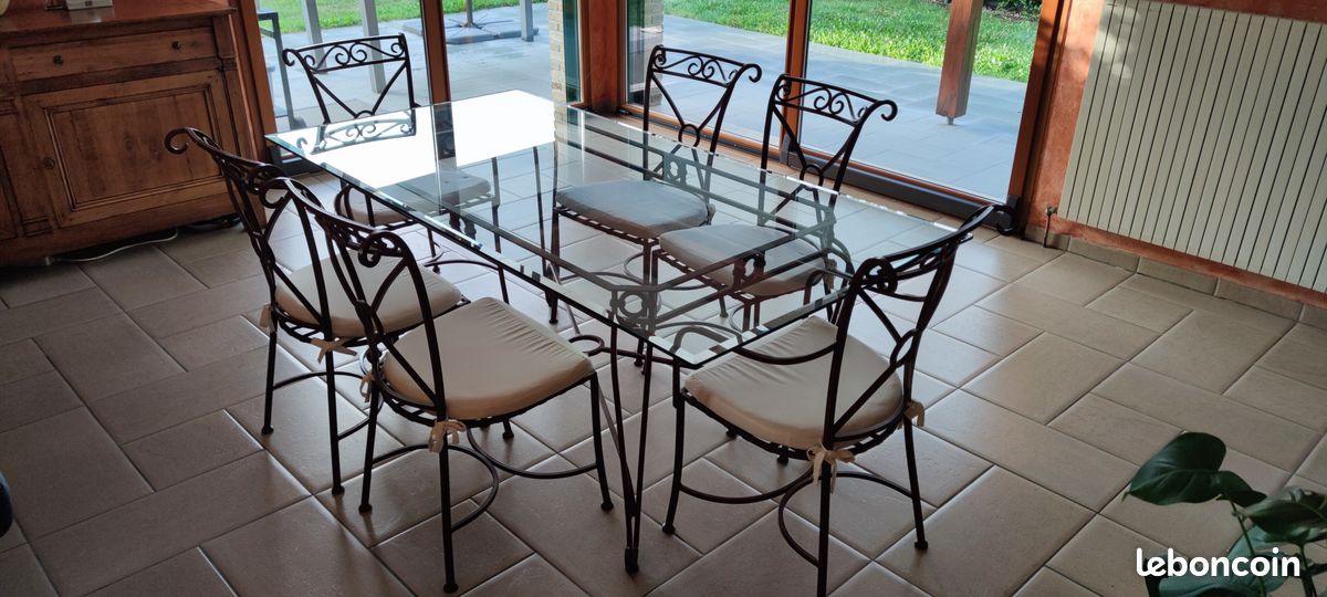 Table et Chaises Fer Forgé Roche Bobois (image 1)