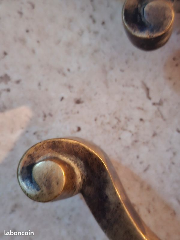 3 patères anciennes de porte bronze laiton (image 10)