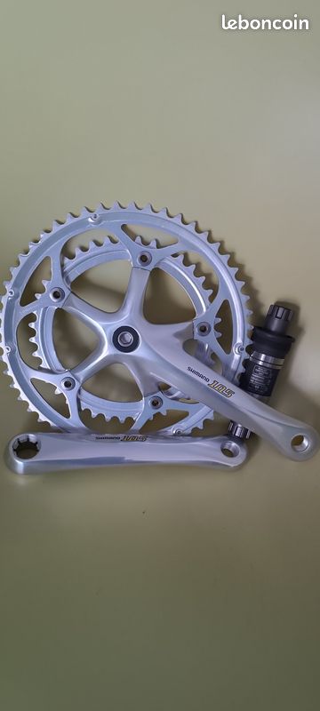 PÉDALIER VINTAGE SUGINO Super Maxy deux plateaux 52 et 42