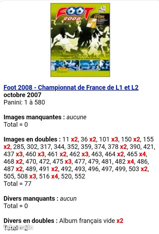 ALBUM PANINI CHAMPIONNAT de France Football 1995 incomplet vintage EUR 34,90 - FR