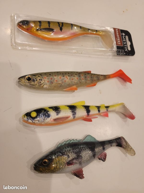 Articles De Peche Lot De 40 Leurres Souples Pour Pêche - Appâts Swimbait Couleur Noire, Neufs Leurre Souple Truite