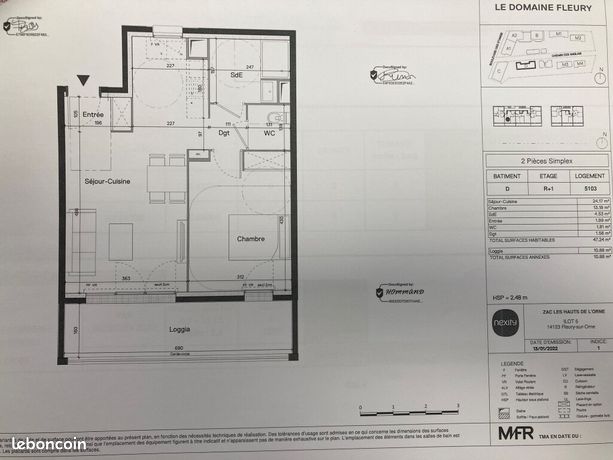 Appartement 2 pièces 47 m²
