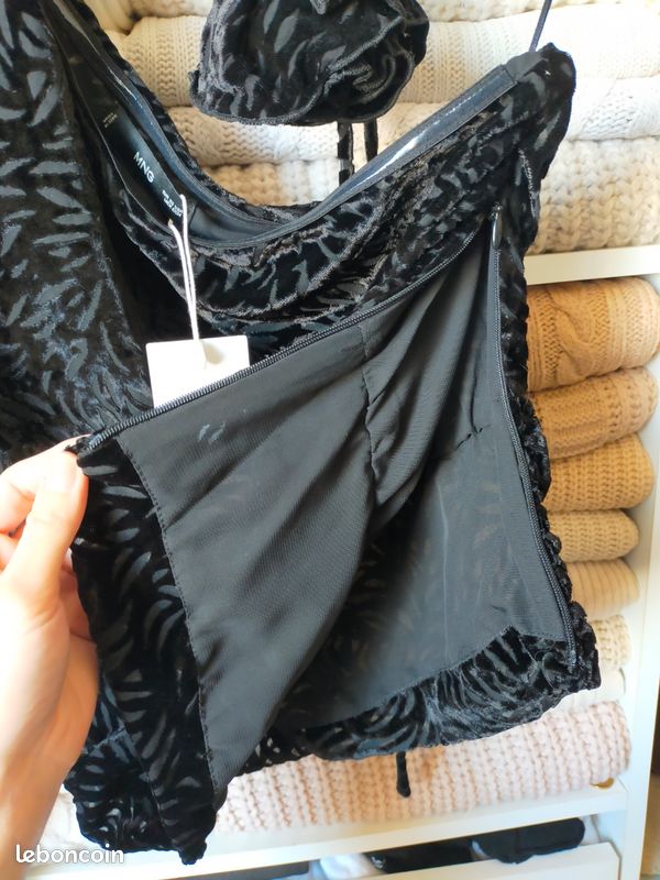 Haut habillé transparent velour noir femme Mango XS / S Neuf avec étiquettes (image 10)