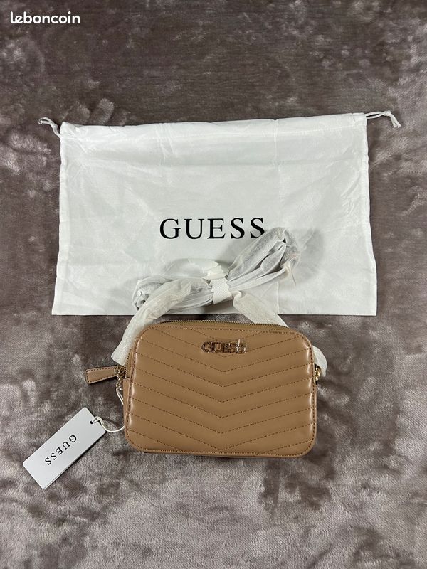 Sac Guess Alais Crossbody top zip | Taupe | Neuf avec étiquette (image 1)