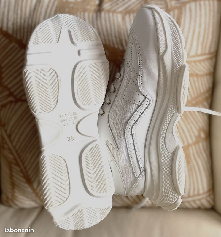 Baskets Sneakers blanches plate-forme neuves de Créateur (image 7)