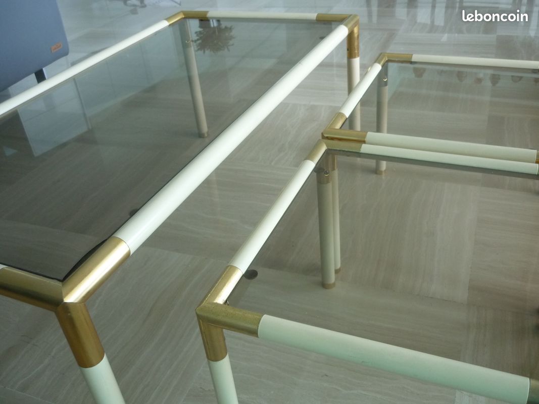 Tables basses gigogne (x3) verre fumé (image 4)
