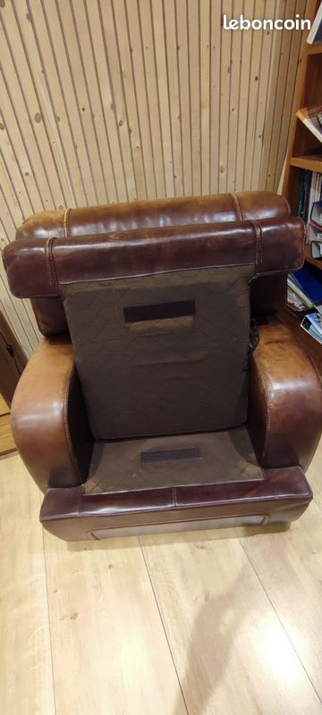 Fauteuil en cuir brun (image 2)