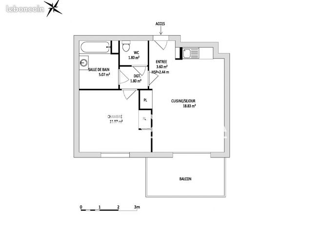 Appartement 2 pièces 43 m² · à Évian-les-Bains · 43 m² · 777 €/mois