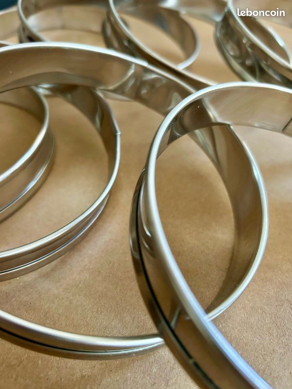 Lot de 12 cercles à tarte / pâtisserie en inox - Ø 12,5 cm (image 1)