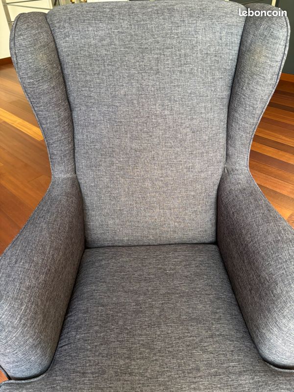 À vendre fauteuil salon en tissu gris anthracite (image 3)