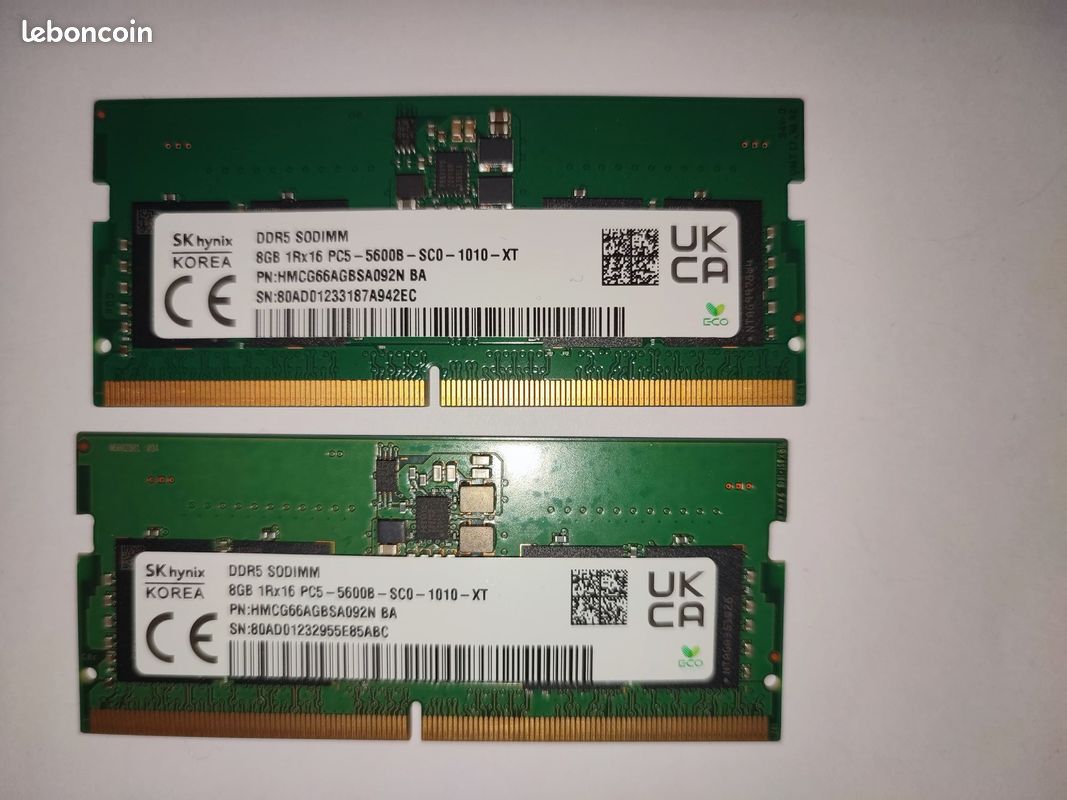 Lot De 10 Barrettes Mémoire SK Hynix DDR4 8Go 2666MHz – Occasion