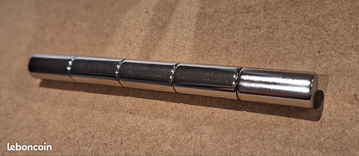 Lot de 5 aimants cylindres en Néodyme 10×20mm N45 Nickelé (image 1)