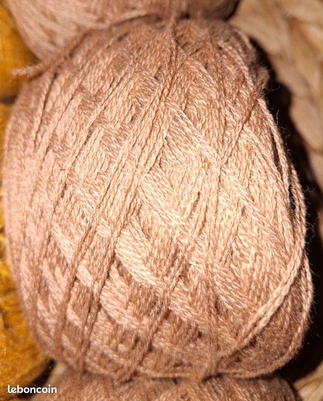 Lot de 400gr alpaca jaune ocre et beige (image 2)
