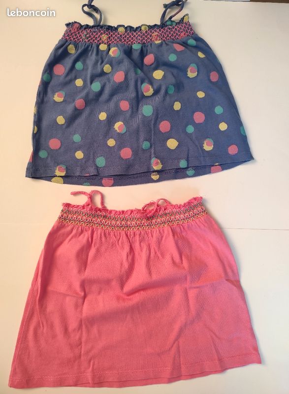 Lot de 2 débardeurs à bretelles fille - 3 ans (image 2)