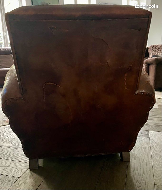 Authentique fauteuil club vintage en cuir (image 3)