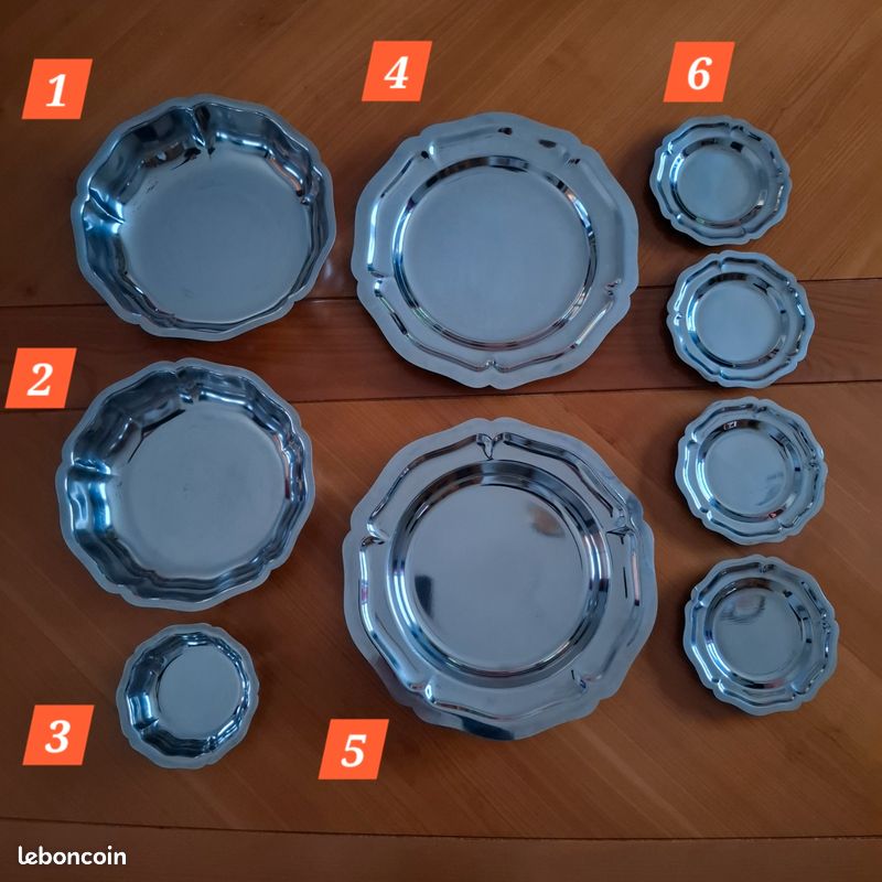 Lot de 6 coupelles à glace sur pied en inox - Guy Degrenne