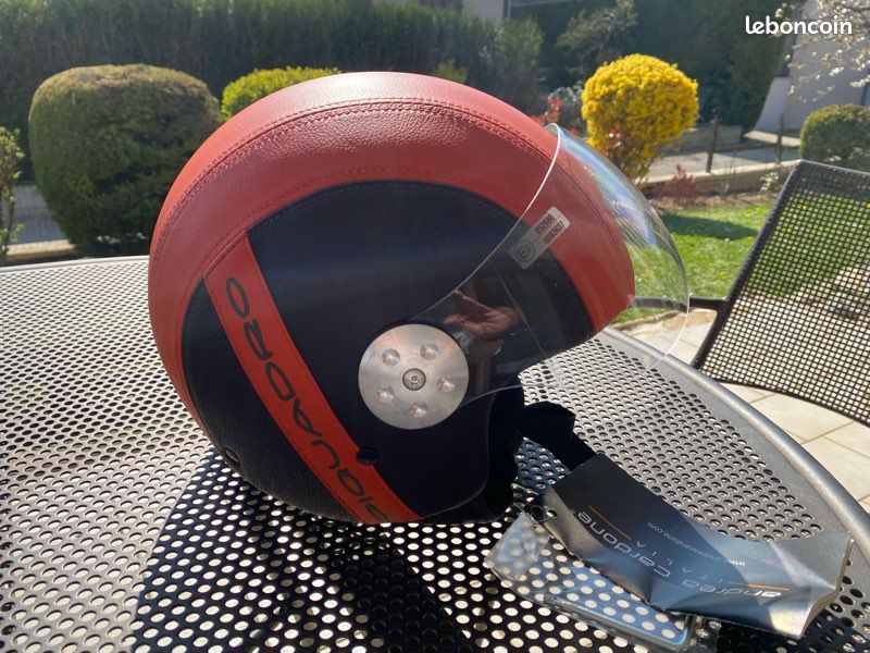 Casque moto cuir vintage Andrea cardone - quipement moto