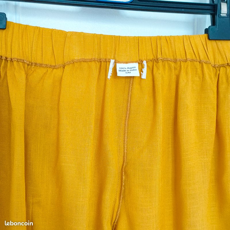 Pantalon femme "style indien" - taille 36 »couleur jaune ocre (image 4)