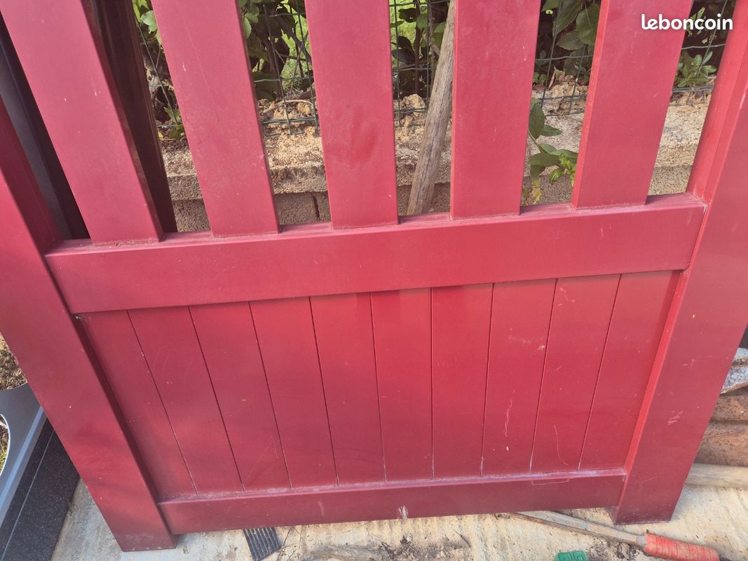 Portillon de jardin en aluminium rouge bordeaux – Très bon état (image 3)