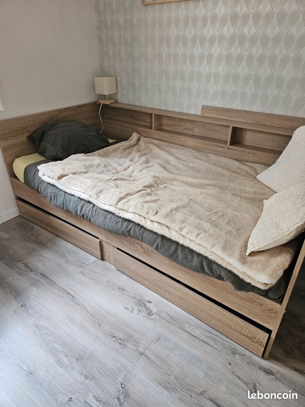 Lit banquette 1 personne +matelas (image 1)
