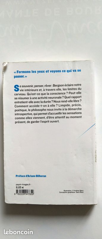 Livre L'énergie spirituelle Henri Bergson Ed Payot (image 2)