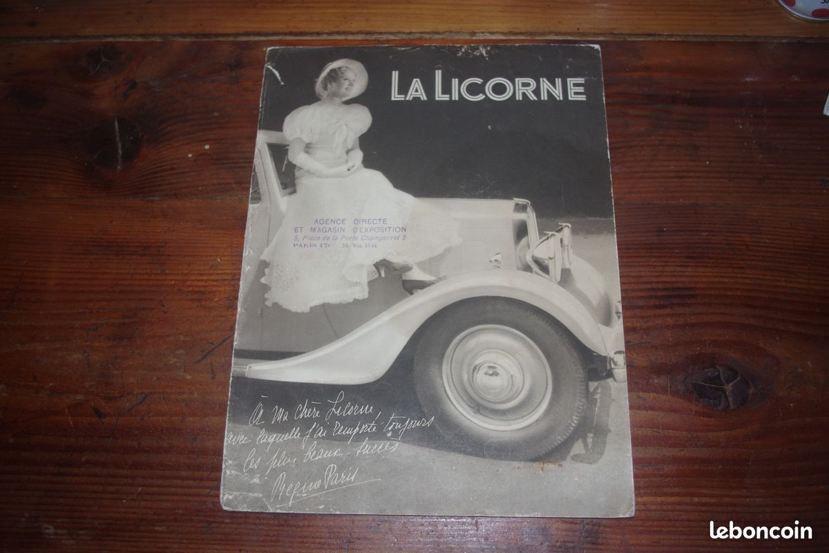 CORRE LA LICORNE Ancien badge LOGO insigne de calandre voiture Cuivre