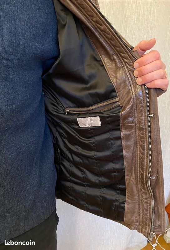 Blouson homme cuir plongé (image 5)