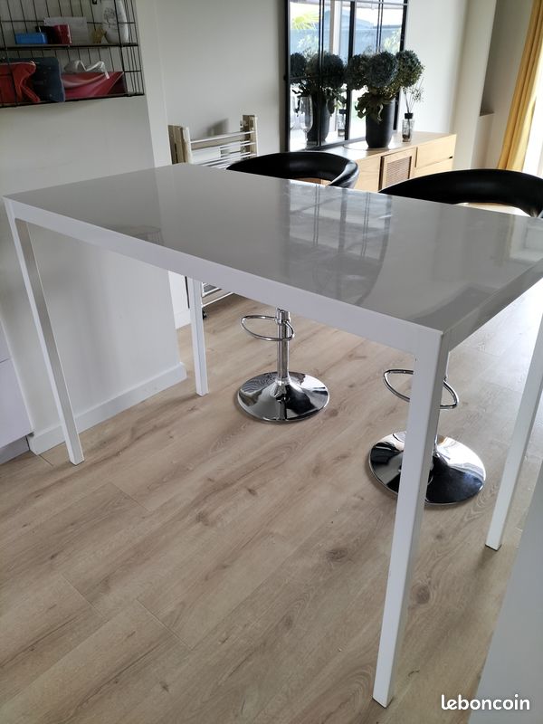 Table haute bar blanche (image 4)