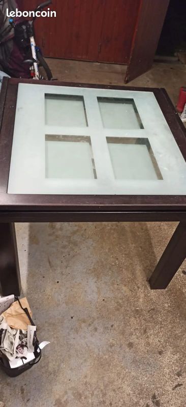 Table extensible bois et verre (image 1)