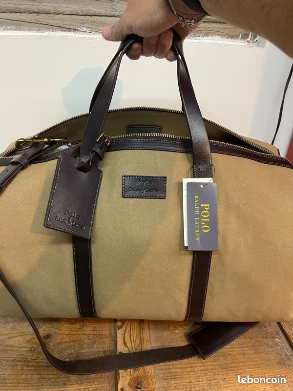 Sac week end polo Ralph Lauren couleur sable camel (image 14)