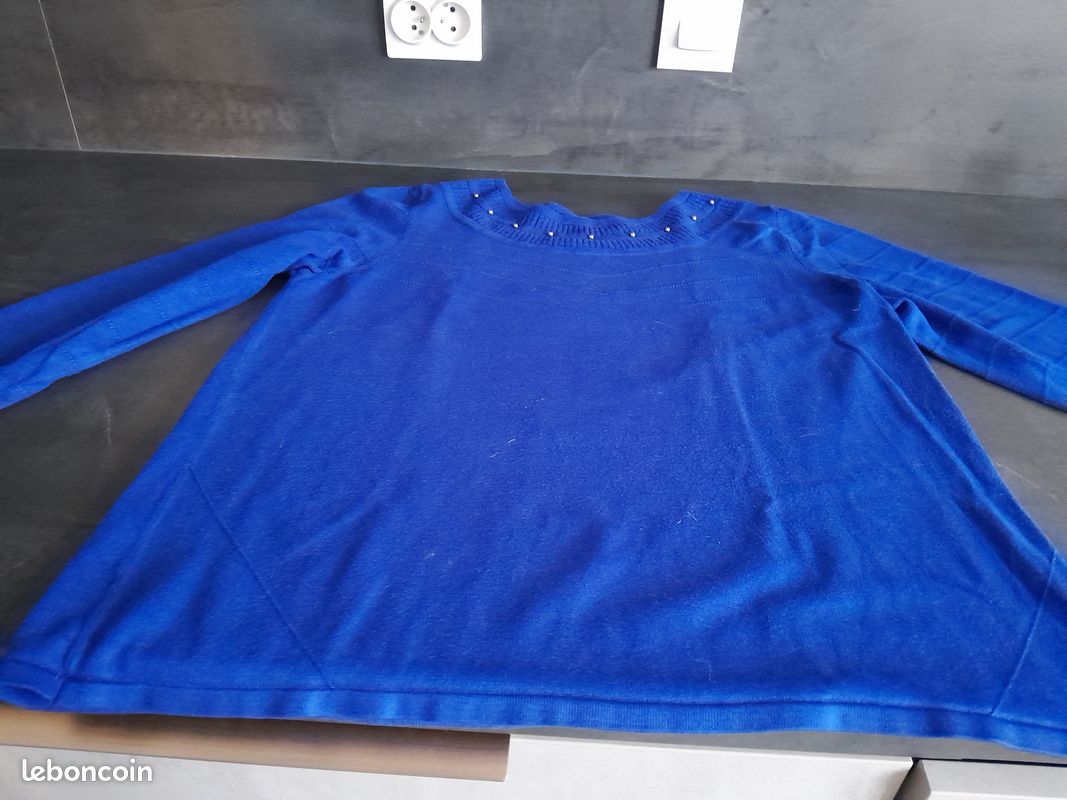 Pull Christine Laure Bleu - Taille 46 - Occasion Très Bon État