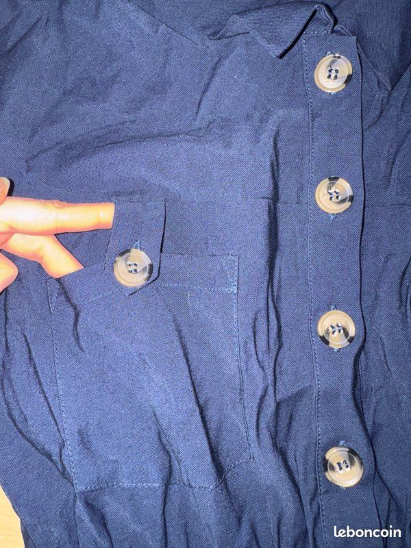 Robe courte mango bleu marine (image 3)