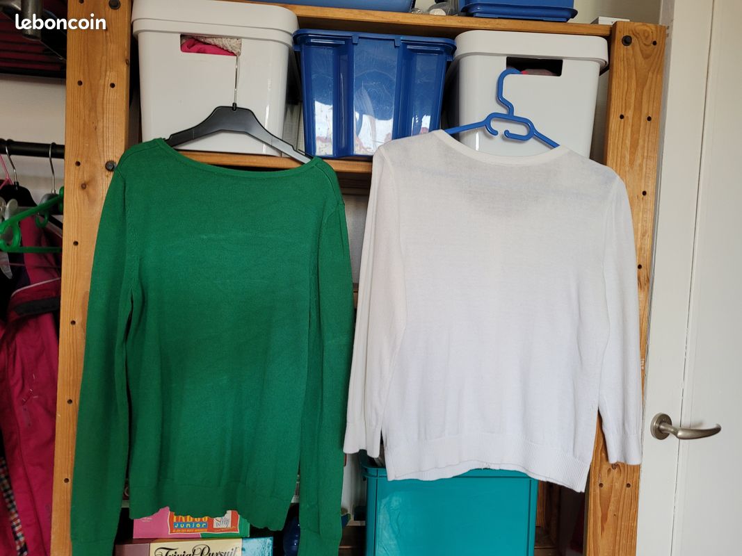 2 gilets ( vert et blanc) T 38 (image 4)